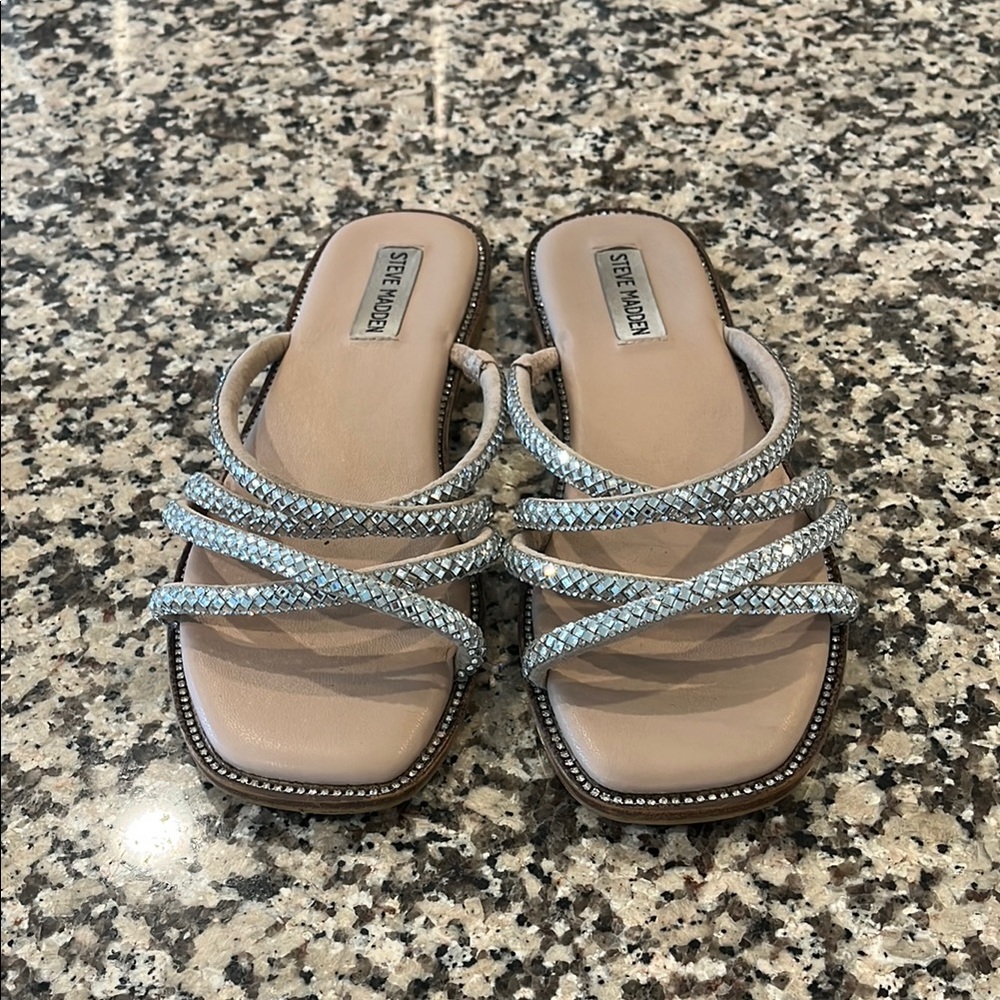 Steve Madden Tan Sandals Multi-Strap Slide